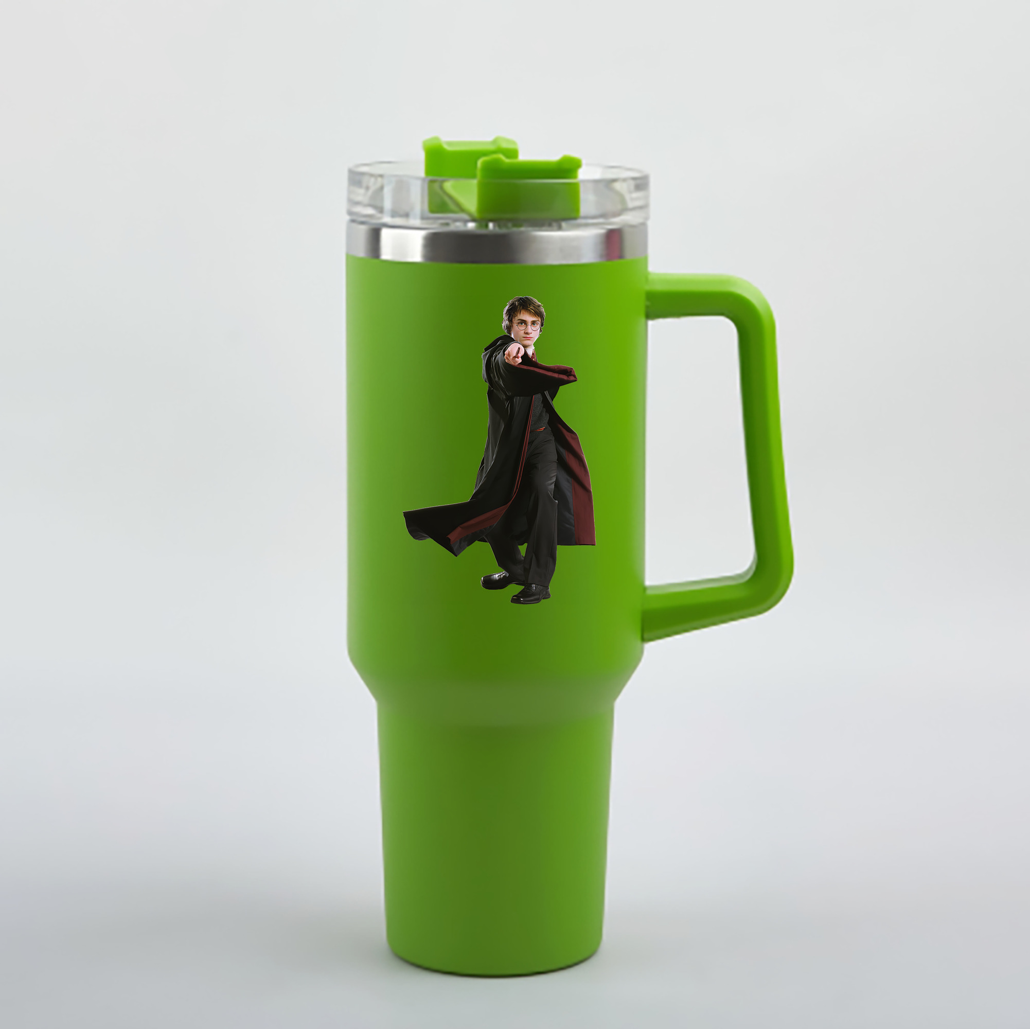 （画像用） Harry Potter ハリー・ポッターシリーズ 1200mL車用タンブラー - クリスタルステッカー（プラスチックストロー付き）